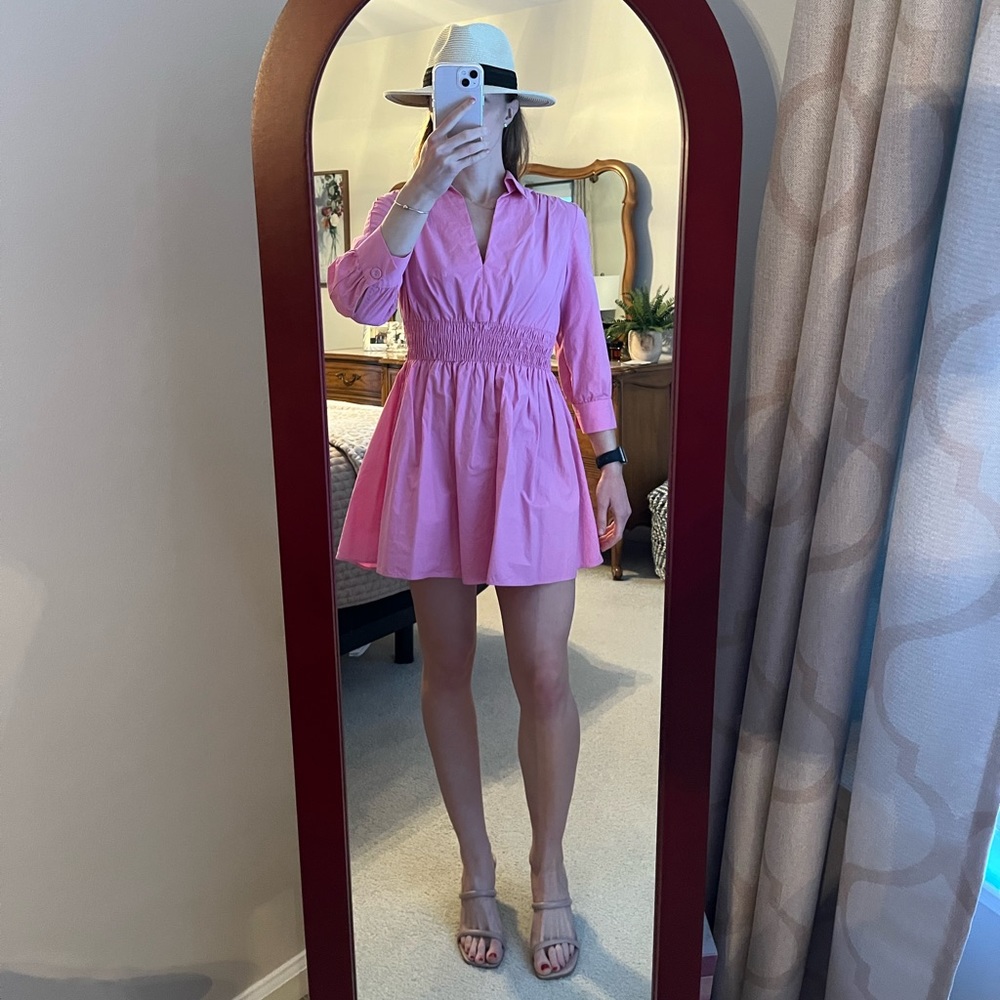 Zara bubblegum poplin dress